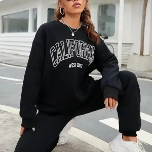 Siyah California Dijital Baskılı Kışlık UNİSEX Eşofman Takımı