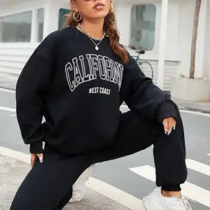 Siyah California Dijital Baskılı Kışlık UNİSEX Eşofman Takımı