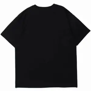 Siyah Feel Good Ayı Baskılı Oversize Bisiklet Yaka Erkek Tişört