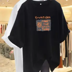 Siyah Gevşek Yaz Üstleri Kapak Göbek ve Daha İnce Görünmenizi Sağlayın Grafik