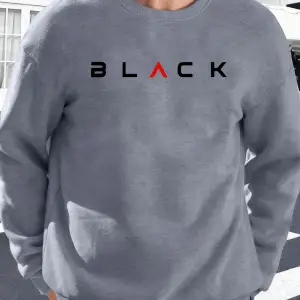 Siyah Harfli Yaratıcı Baskı Erkek Temel Giyim Bol Sweatshirt Spor Sokak Stili Kazak Rahat Yum