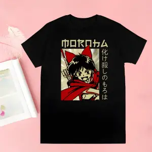 Siyah Inuyasha Yeni Baskı Tshirt Yaz Yenilik