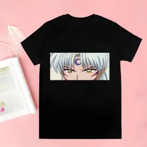 Siyah Inuyasha Yeni Baskı Tshirt Yaz Yenilik