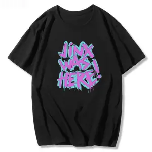 Siyah Jinx Arcane Maymun Anime Cosplay Tees Unisex Grunge Estetik %