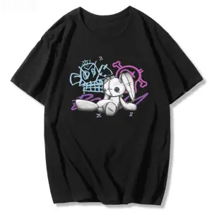 Siyah Jinx Arcane Maymun Anime Cosplay Tees Unisex Grunge Estetik %