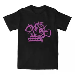 Siyah Jinx Arcane Monkey Unisex Streetwear Grunge Aesthetic Short Sleeve Cotton T