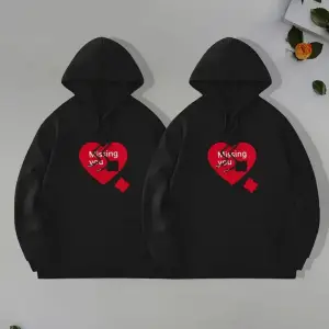 Siyah Kapşonlu Sweatshirt Çift Sevgili Kombinleri Couple Clothing
