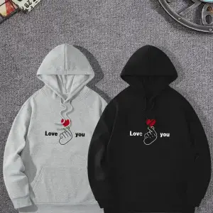 Siyah Kapşonlu Sweatshirt Çift Sevgili Kombinleri Couple Clothing