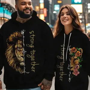 Siyah Kapşonlu Sweatshirt Çift Sevgili Kombinleri Couple Clothing