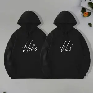 Siyah Kapşonlu Sweatshirt Çift Sevgili Kombinleri Couple Clothing