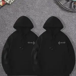 Siyah Kapşonlu Sweatshirt Çift Sevgili Kombinleri Couple Clothing