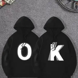 Siyah Kapşonlu Sweatshirt Çift Sevgili Kombinleri Couple Clothing