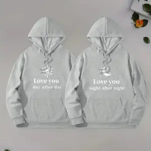 Siyah Kapşonlu Sweatshirt Çift Sevgili Kombinleri Couple Clothing
