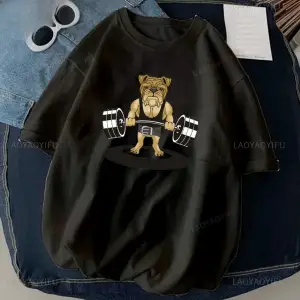 Siyah Kedi Halter baskılı Çalışma Komik Spor Salonu Tasarım Etiket Grafik li T