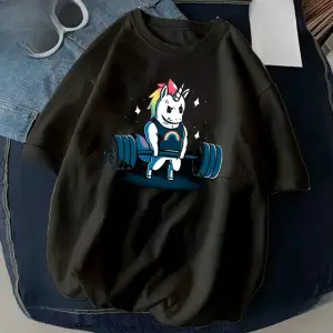 Siyah Kedi Halter baskılı Çalışma Komik Spor Salonu Tasarım Etiket Grafik li T