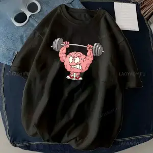 Siyah Kedi Halter baskılı Çalışma Komik Spor Salonu Tasarım Etiket Grafik li T