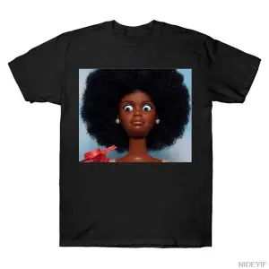 Siyah Kızlar İğrenç Bebek Yüzü Meme T-shirt Erkekler Kadınlar Için % 100% Pamuk T Shirt Kısa