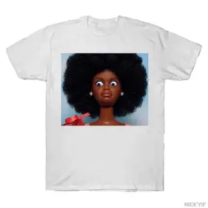 Siyah Kızlar İğrenç Bebek Yüzü Meme T-shirt Erkekler Kadınlar Için % 100% Pamuk T Shirt Kısa