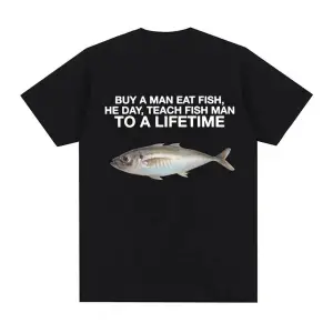 Siyah Komik Balık Diyagramı Meme Grafik Retro