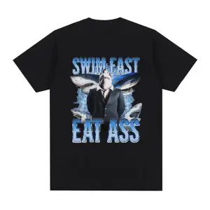 Siyah Komik Balık Diyagramı Meme Grafik Retro