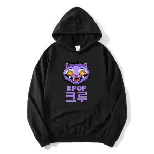 Siyah KPop Demon Hunters Saja Boys Derpy TigerModa Film Baskıl