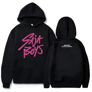 Siyah KPop Demon Hunters Saja Boys HoodieFilmu Rahat Ka
