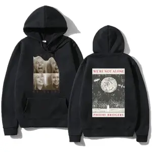 Siyah Moda rahat Hoodies Phoebe bripocket Indie halk Unisex Hoody ile boy yönlü y