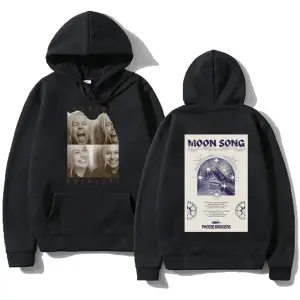 Siyah Moda rahat Hoodies Phoebe bripocket Indie halk Unisex Hoody ile boy yönlü y