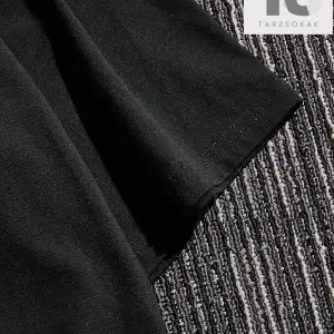 Siyah Örme Bisiklet Yaka Kısa Kollu Erkek Tişört