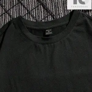 Siyah Örme Erkek Komik Baskılı Yuvarlak Yaka Kısa Kollu Tişört