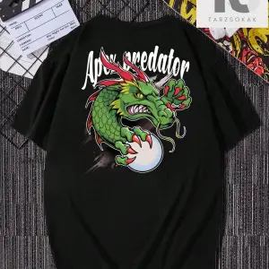 Siyah Örme Yuvarlak Yaka Kısa Kollu Erkek Tişört