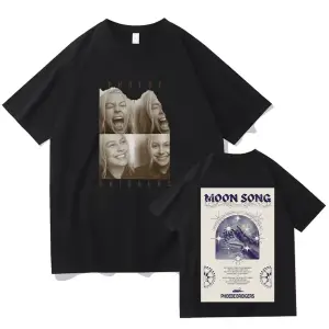 Siyah Phoebe Bridgers Saf lu Ay Şarkısı Grafik Tees Y2K Yuvarlak Boyun Emo Halk R