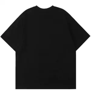 Siyah Rreenness Clup Baskılı Oversize Bisiklet Yaka Erkek Tişört