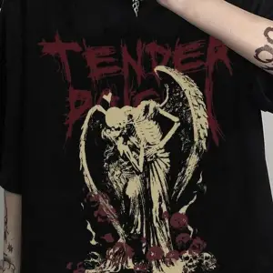 Siyah Tender Skeleton Angel Couple T-shirt Rbts410229