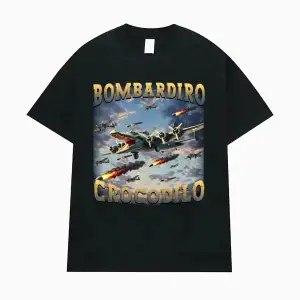 Siyah Tralalero Tralala Komik Köpekbalığı Meme Hediyeler Gotik Vintage T-s