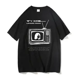 Siyah TV Tshirt Unisex Fransız Çıkış Albümü Hediye Indie Müzik Fan Tee Severler Rock Ba