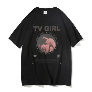 Siyah TV Tshirt Unisex Fransız Çıkış Albümü Hediye Indie Müzik Fan Tee Severler Rock Ba