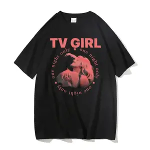 Siyah TV Tshirt Unisex Fransız Çıkış Albümü Hediye Indie Müzik Fan Tee Severler Rock Ba