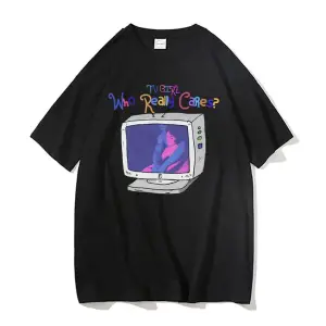 Siyah TV Tshirt Unisex Fransız Çıkış Albümü Hediye Indie Müzik Fan Tee Severler Rock Ba