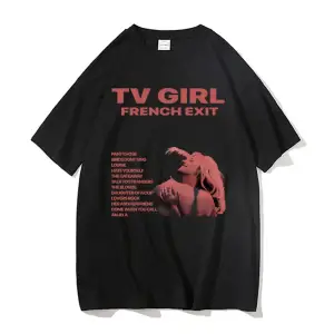 Siyah TV Tshirt Unisex Fransız Çıkış Albümü Hediye Indie Müzik Fan Tee Severler Rock Ba