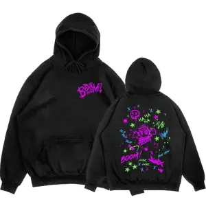 Siyah Unisex Arcane Jinx Boom Maymun Kapüşonlular video oyunu