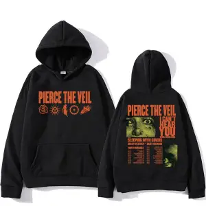 Siyah Unisex Streetweed Pierce The Veil Rock Grubu Kapüşonlular Seni Duyamıyorum Dünya Turu