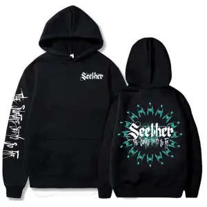 Siyah Unisex Streetweed Seether The Surface Seems So Far Albümü Kapüşonlularek Grafi