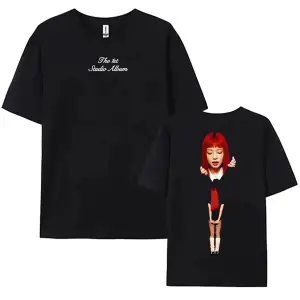 Siyah Yakut Deneyimi Crewneck Jennie Ruby Albümü Baskı Jennie Tek,