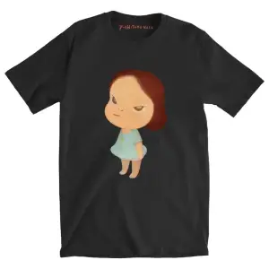 Siyah Yoshitomo Nara Gitar Yaz T Yeni Tees an Ücre