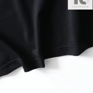 Siyah Yuvarlak Yaka Yazılı Baskılı Oversize Erkek Örme Tişört