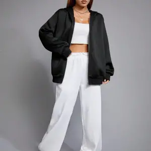 Skeleton & Letter Graphic Zip Up Hoodie Siyah