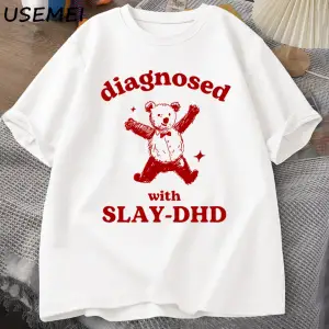 Slay ile teşhis-DHD komik Panda ayı T Shirt zihinsel sağlık karikatür Tee erkek giysileri pam 3045