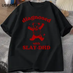 Slay ile teşhis-DHD komik Panda ayı T Shirt zihinsel sağlık karikatür Tee erkek giysileri pam 3045