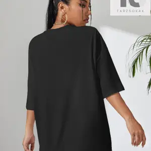 Slogan Grafikli Düşük Omuzlu Tişört